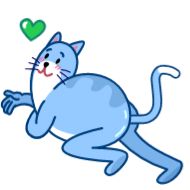 Sticker Blue Cat - 0