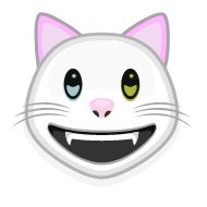 Sticker White cat emoji @StickerCnl - 0