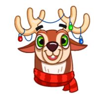 Sticker Happy New Deer - 0