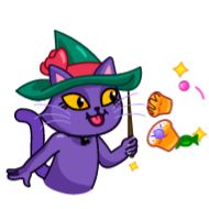 Sticker Witch Cat - 0