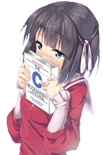 Anime Girls Holding Programming Books - sticker set for Telegram and  WhatsApp