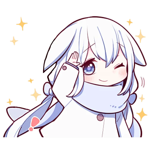 Sticker Белая зайка @nyasticks - 9 Sticker Белая зайка @nyasticks - 9