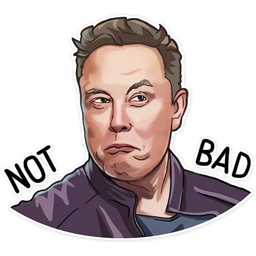 Sticker Elon Musk | @elonmusk_ru - 0