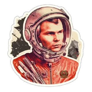 Стикер The first man in space - 0