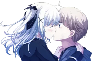 Sticker Anime kiss 💋 @medovoe - 10