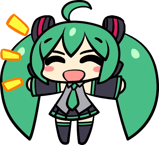 Hatsune Miku and the Piapro Family :: @line_stickers Hatsune Miku and the Piapro Family :: @line_stickers - клипарт