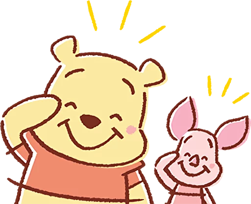 Pooh and Piglet (Lovely) :: @line_stickers Pooh and Piglet (Lovely) :: @line_stickers -