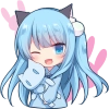 Sticker of the slant eyes & cat girl Sticker of the slant eyes & cat girl -
