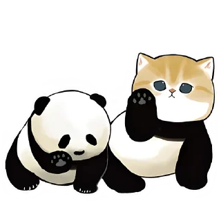 Sticker Панда и Котик - 0