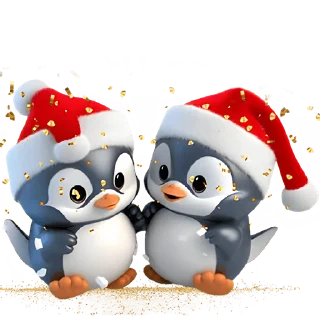 Sticker Новогодние пингвины @Nyasticks - 0