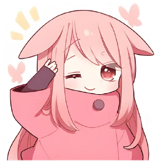 Sticker Розовый зайчик @Nyasticks - 3