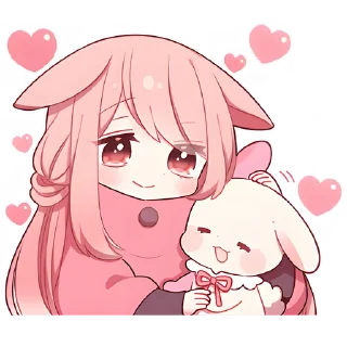 Sticker Розовый зайчик @Nyasticks - 2