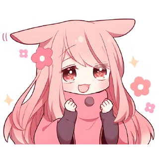 Sticker Розовый зайчик @Nyasticks - 4