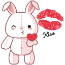 Sticker cute plush bunny - 0
