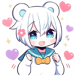 Sticker Полярная мишка-тян @nyasticks - 4