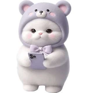 Sticker Фиолетовый мишка @Nyasticks - 2