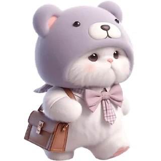 Sticker Фиолетовый мишка @Nyasticks - 5
