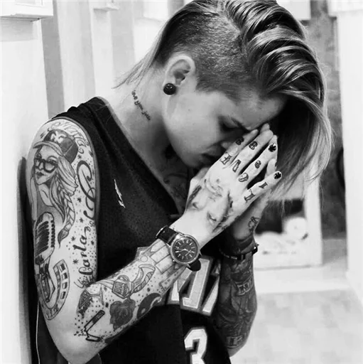 tattoo tattoo black and white person