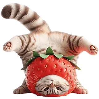 Sticker Strawberry Cat @SbornikStickers - 0