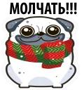 Стикер White Pug @stickersb2b - 3