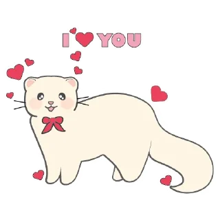 Sticker affectionate weasel <3 - 0