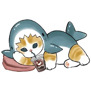 Стикер Акулы и котята @anime4_arts - 0