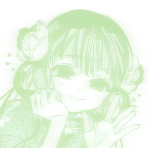 Sticker anime icons green - 0