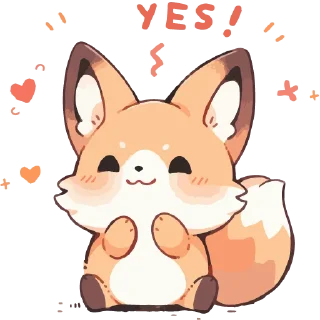 Стикер Лисички.。.:*♡ @cute_enot_art - 1 Стикер Лисички.。.:*♡ @cute_enot_art - 1