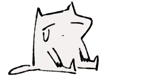 эскиз кошка рисование