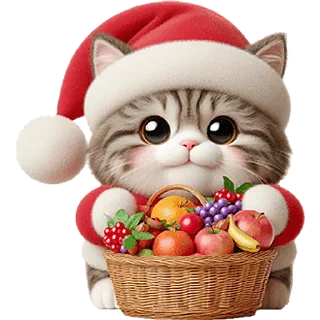 Sticker Новогодний котик @Nyasticks - 3