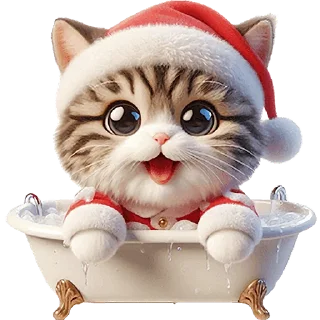 Sticker Новогодний котик @Nyasticks - 8