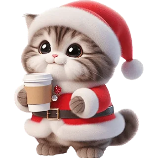 Sticker Новогодний котик @Nyasticks - 5