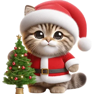 Sticker Новогодний котик @Nyasticks - 7