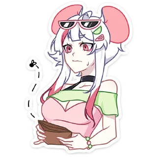 Стикер @stickers_vk Мауси и Рен на каникулах без надписей - 5
