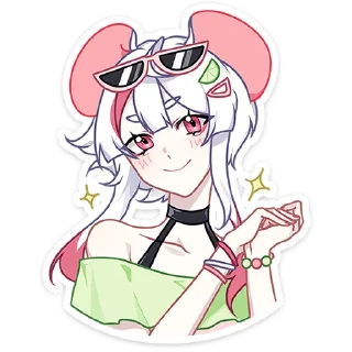 Стикер @stickers_vk Мауси и Рен на каникулах без надписей - 7