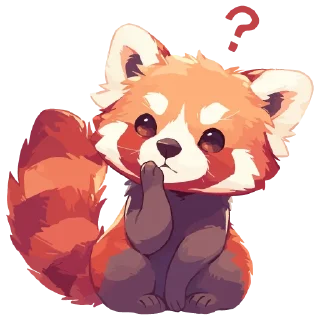 Стикер Red panda @cute_enot_art - 7