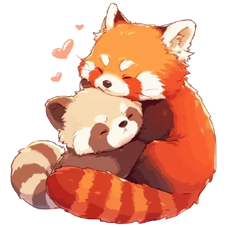 Стикер Red panda @cute_enot_art - 6
