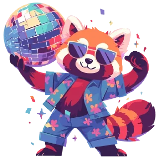 Стикер Red panda @cute_enot_art - 9