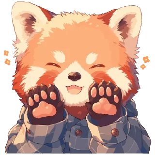 Стикер Red panda @cute_enot_art - 8