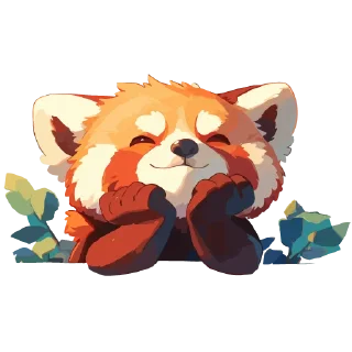 Стикер Red panda @cute_enot_art - 1