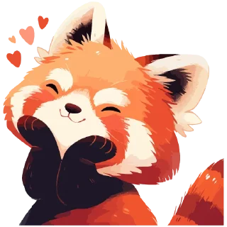Стикер Red panda @cute_enot_art - 11