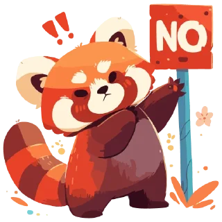 Стикер Red panda @cute_enot_art - 5