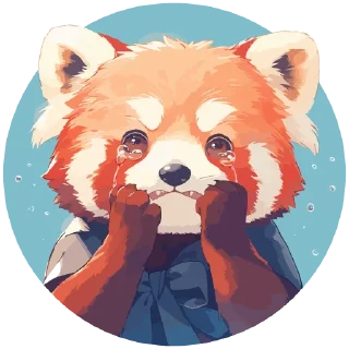 Стикер Red panda @cute_enot_art - 10