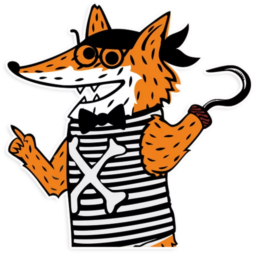 Sticker Pirate fox - 0