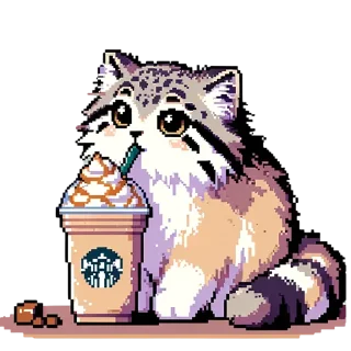 Стикер pixel-manul - 3