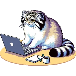 Стикер pixel-manul - 2