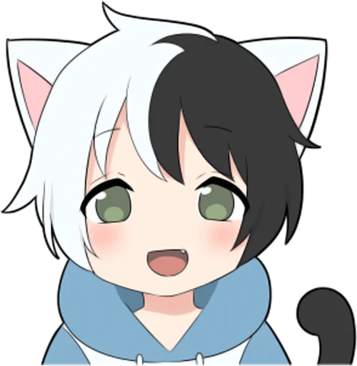 Black and white cat boy • @punipuni_stickers Black and white cat boy • @punipuni_stickers -