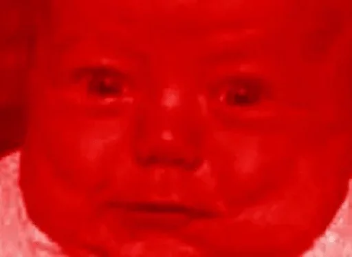 red red cheek human face