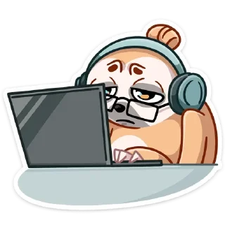 Стикер Ленивец Тим (@TgSticker) - 3