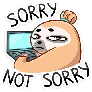 Стикер Ленивец Тим (@TgSticker) - 10